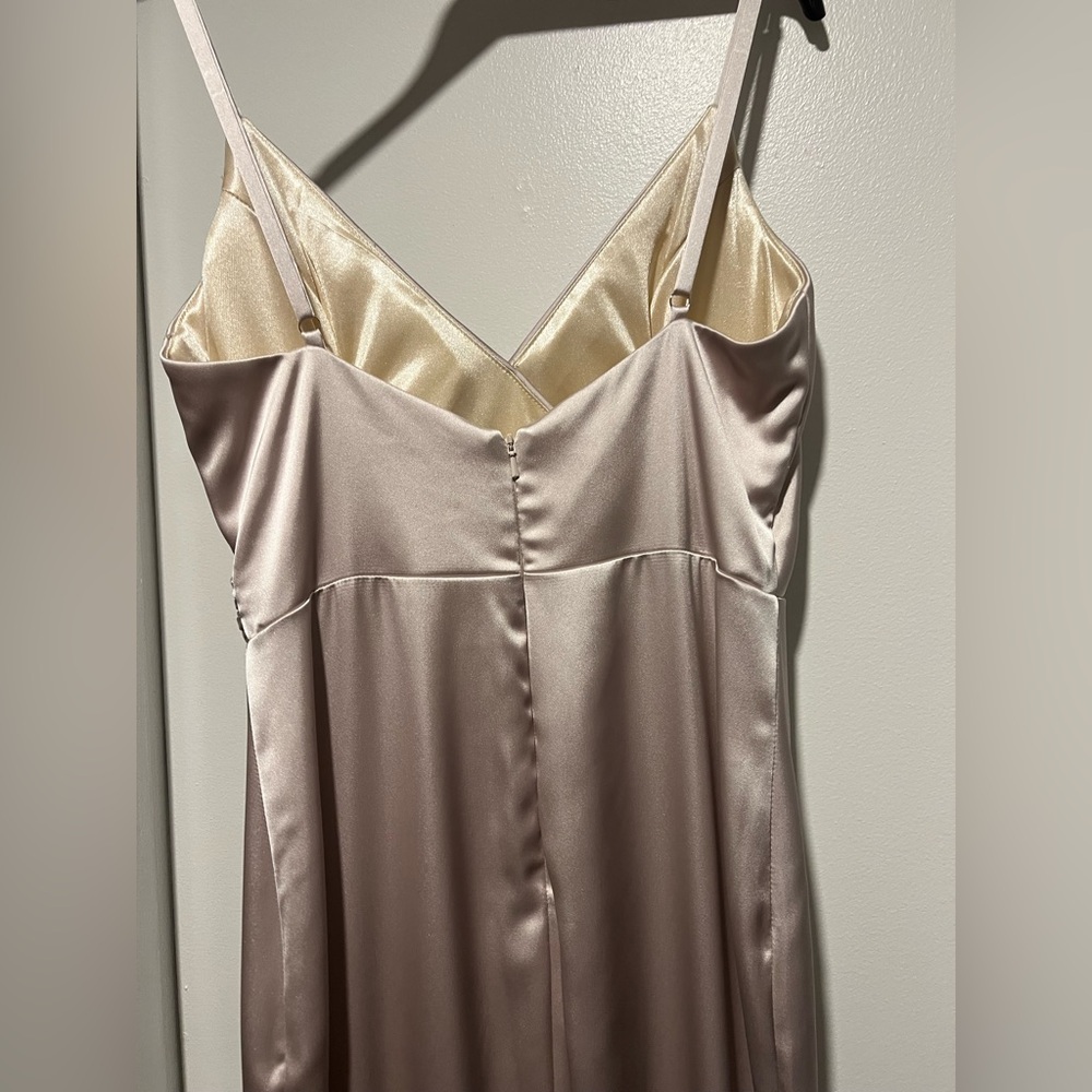Revelry Soft Champagne Rava Satin Dress - Picture 5 of 8